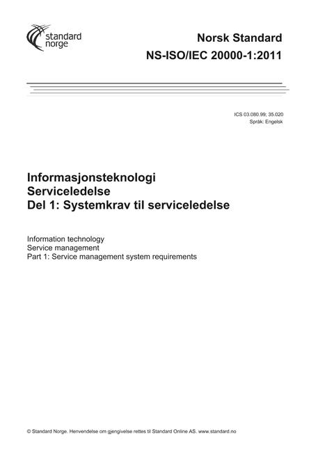 NS-ISO/IEC 20000-1:2011