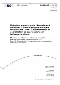DANSK DS/CEN/TS 13130-16