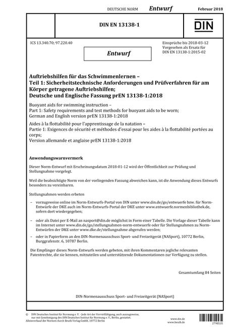 DIN EN 13138-1 - DRAFT