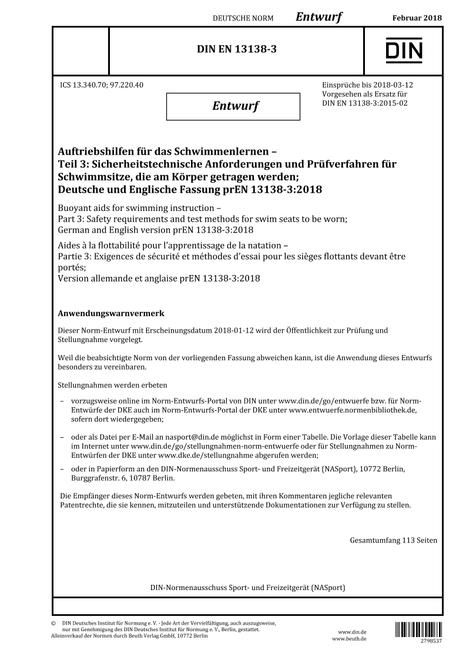 DIN EN 13138-3 - DRAFT