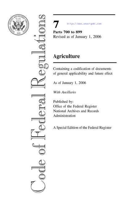 CFR 7CFR 700-899