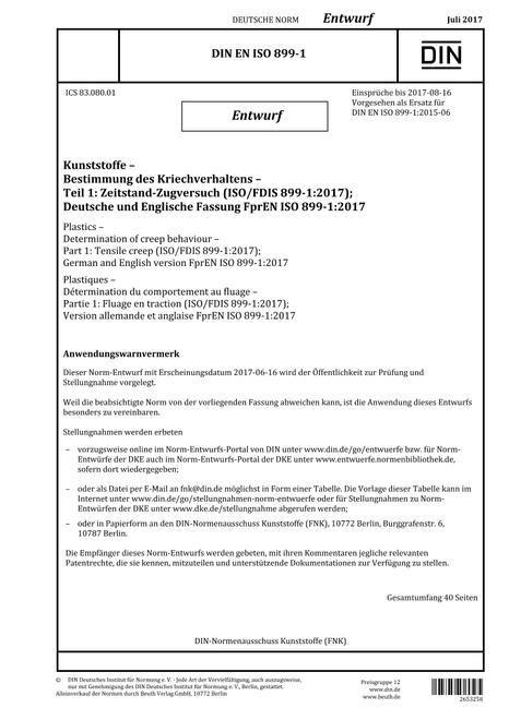 DIN EN ISO 899-1 - DRAFT