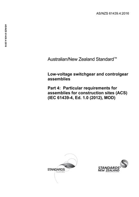 AS/NZS 61439.4:2016