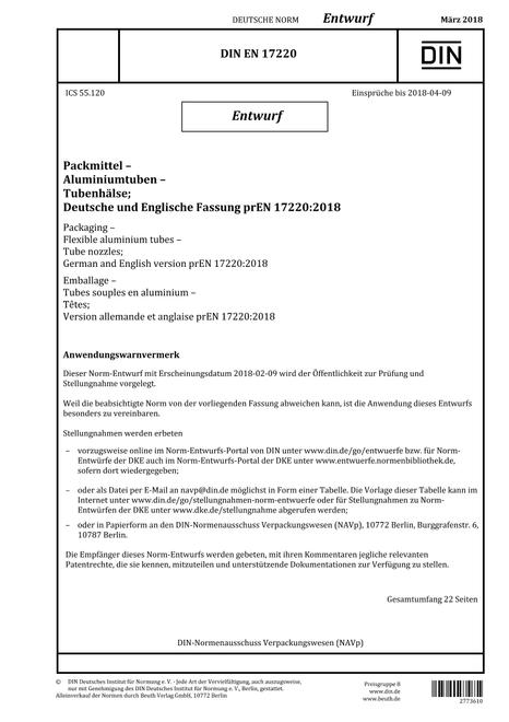 DIN EN 17220 - DRAFT