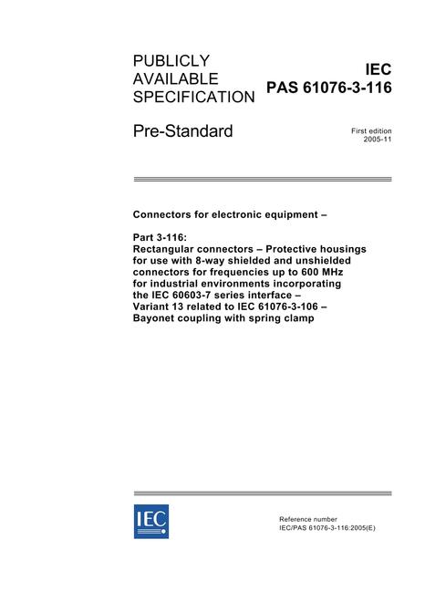 IEC/PAS 61076-3-116 Ed. 1.0 en:2005
