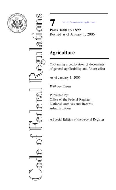 CFR 7CFR 1600-1899