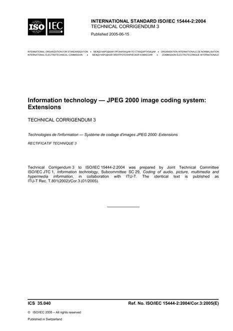 ISO/IEC 15444-2/Cor3:2005