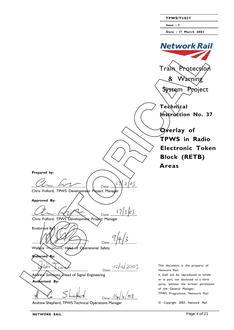 NR TPWS/TI/037 ISSUE 1