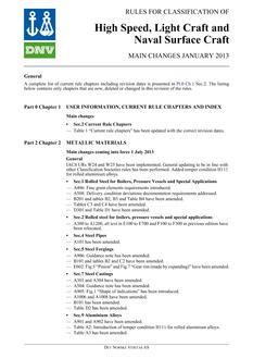 DNV DNV-RU-HSLC SUMMARY OF CHANGES
