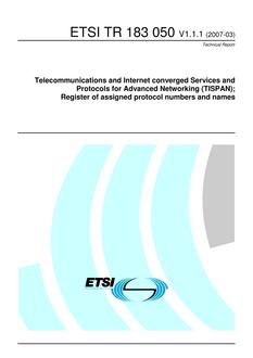 ETSI TR 183 050