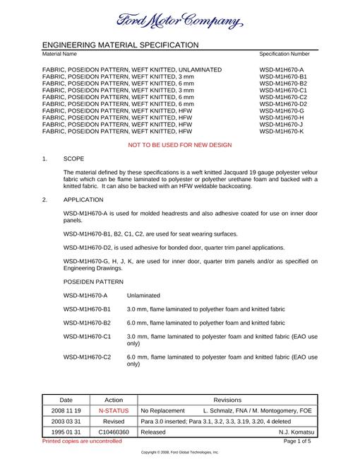 FORD WSD-M1H670-A
