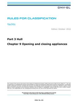 DNV DNVGL-RU-YACHT PART 3 CHAPTER 9