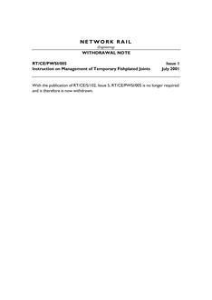 NR RT/CE/PWSI/005 ISSUE 1