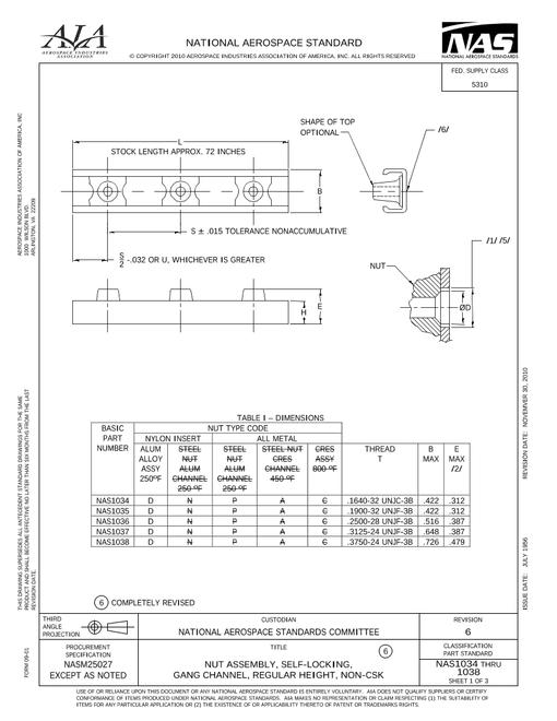 AIA NAS1034-1038