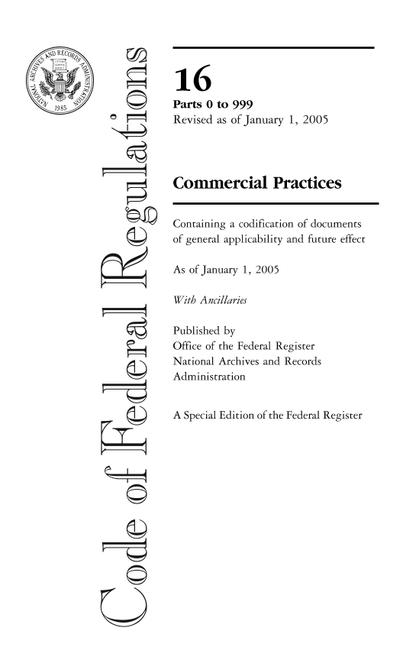CFR 16CFR 0-999