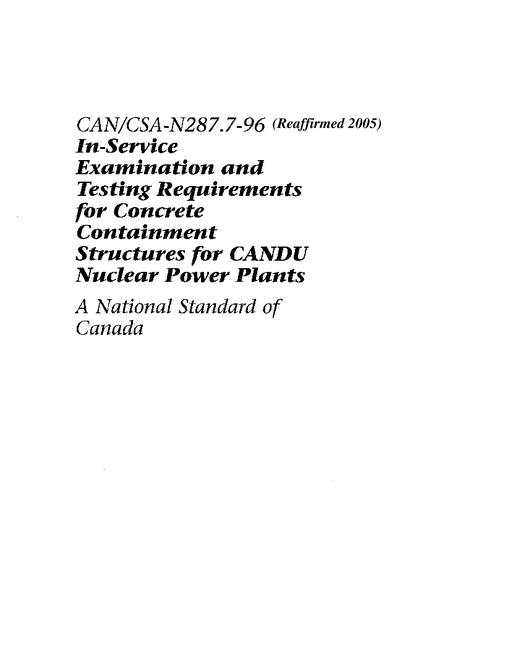 CAN/CSA N287.7-96 (R2005)