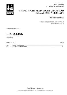 DNV DNV-RU-SHIPS/HSLC PART 6 CHAPTER 27
