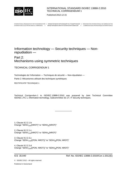 ISO/IEC 13888-2:2010/Cor1:2012