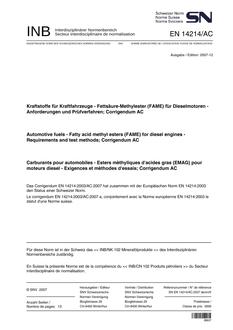 SNV SN EN 14214/AC
