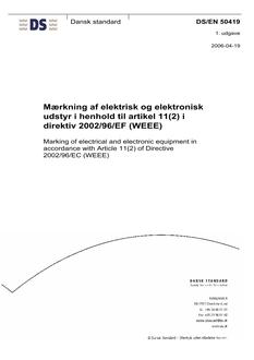 DANSK DS/EN 50419
