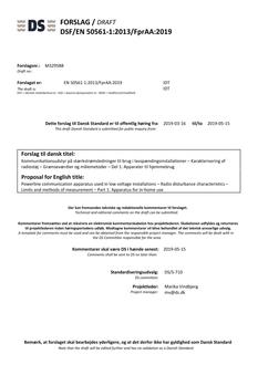 DANSK DSF/EN 50561-1/FPRAA