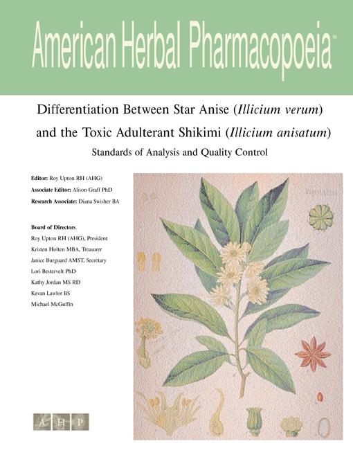Differentiation Between Star Anise (Illicium verum) and the Toxic Adulternat Shikimi (Illicium anisatum)