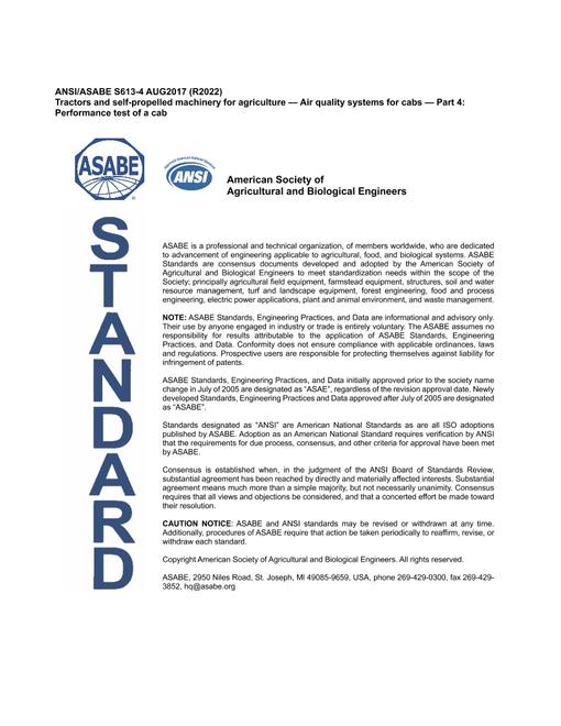 ASAE/ASABE S613-4 (R2022)