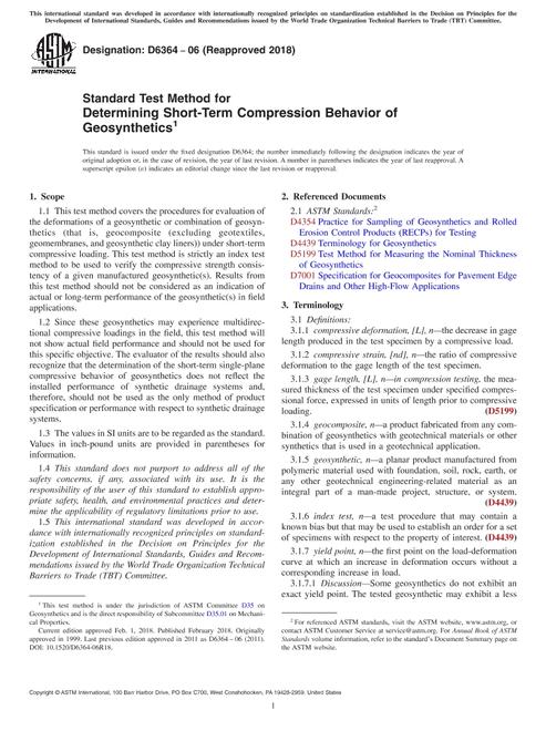 ASTM D6364-06(2018)