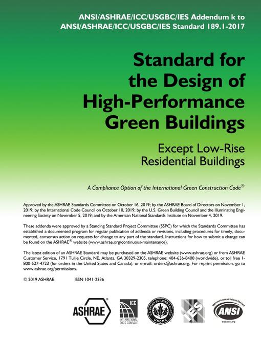 ASHRAE/ICC/USGBC/IES 189.1-2017 Addendum k