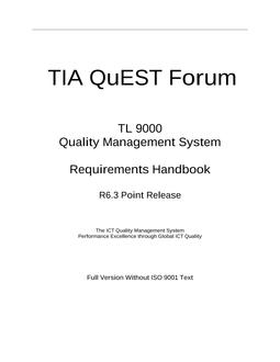 TIA TL9000 REQUIREMENTS HDBK