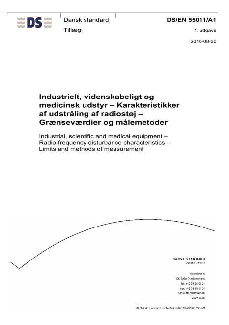 DANSK DS/EN 55011