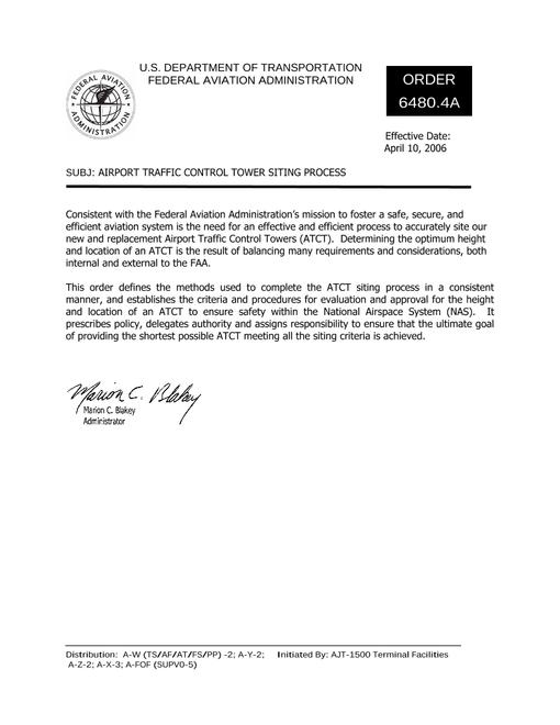 FAA FO 6480.4A