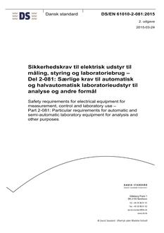 DANSK DS/EN 61010-2-081