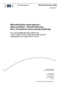 DANSK DS/EN ISO 16140-4