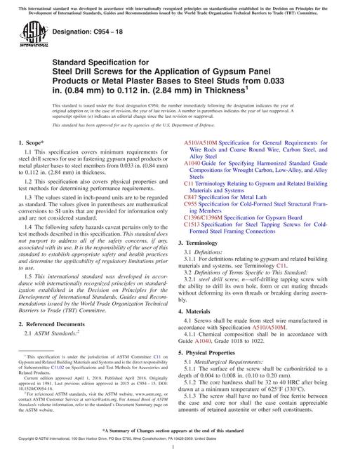ASTM C954-18