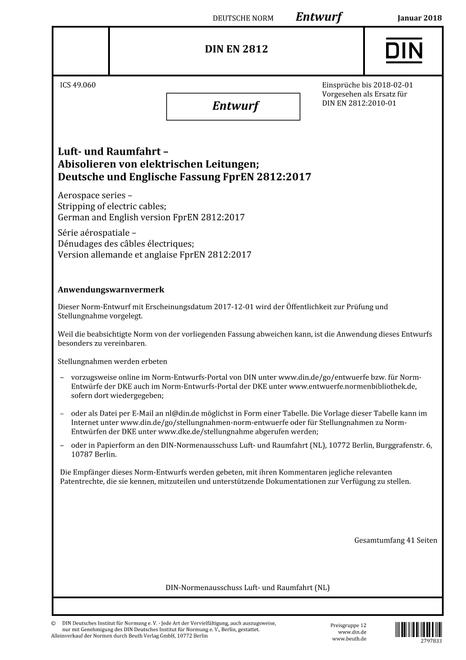 DIN EN 2812 - DRAFT