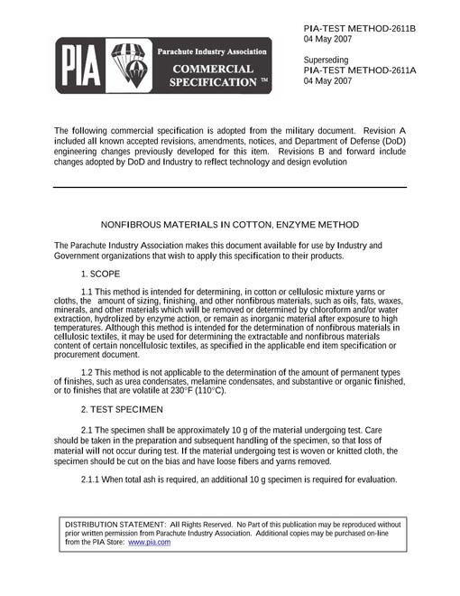 PIA PIA-TEST METHOD-2611B