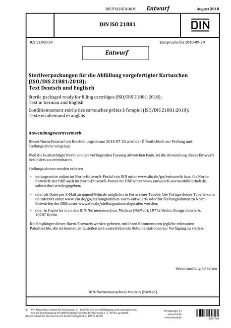 DIN ISO 21881 - DRAFT