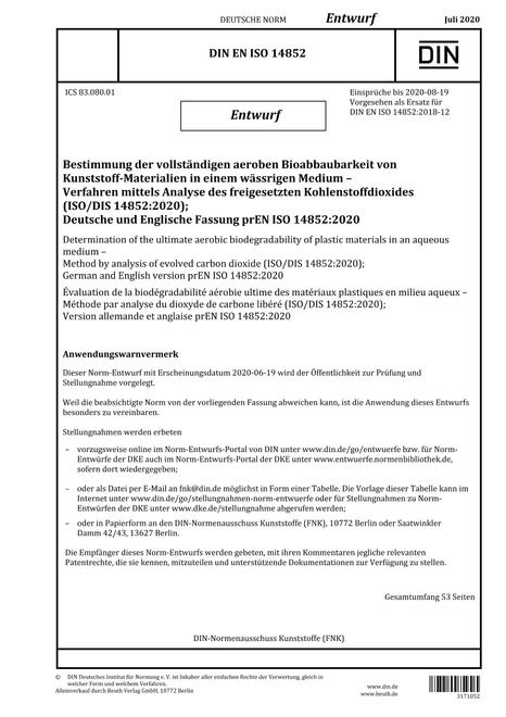 DIN EN ISO 14852 - DRAFT