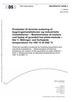DANSK DS/CEN/TS 15548-1
