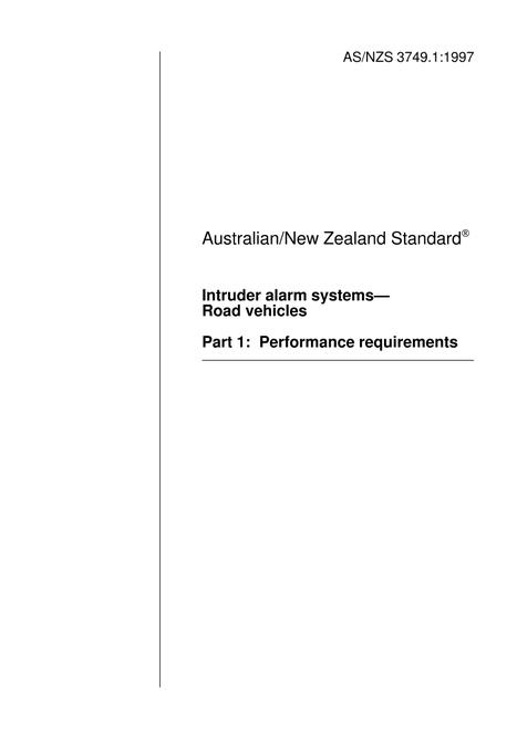 AS/NZS 3749.1:1997