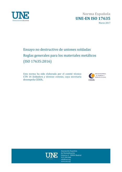 AENOR UNE-EN ISO 17635