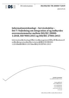 DANSK DS/ISO/IEC TR 20000-7