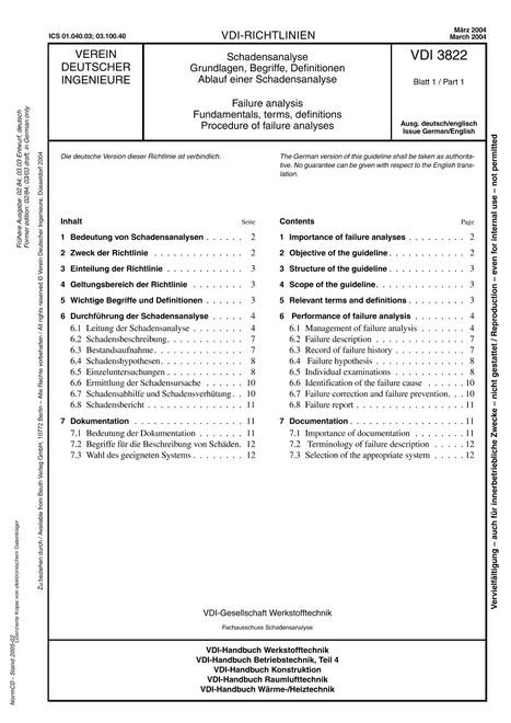 VDI VDI 3822 BLATT 1