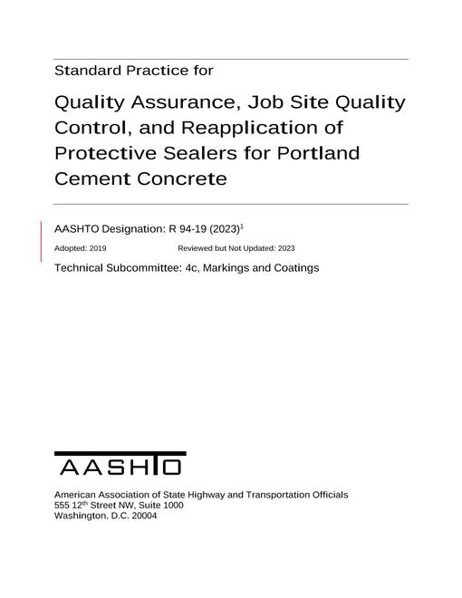 AASHTO R 94-19 (2023)