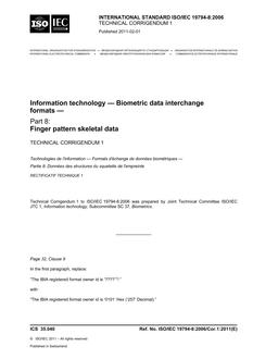 ISO/IEC 19794-8 Ed. 1.0 en CORR1:2011