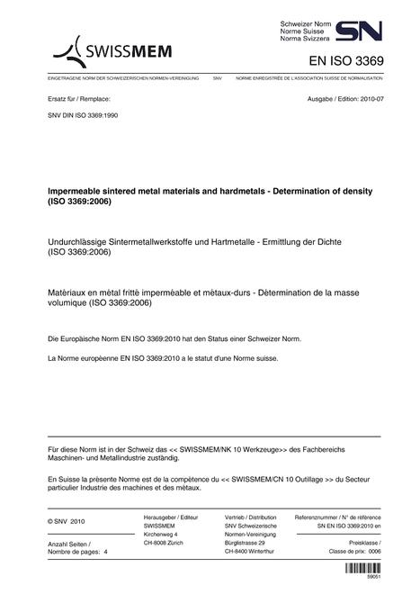 SNV SN EN ISO 3369