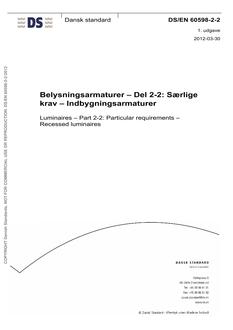 DANSK DS/EN 60598-2-2
