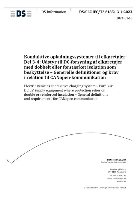 DANSK DS/CLC IEC/TS 61851-3-4