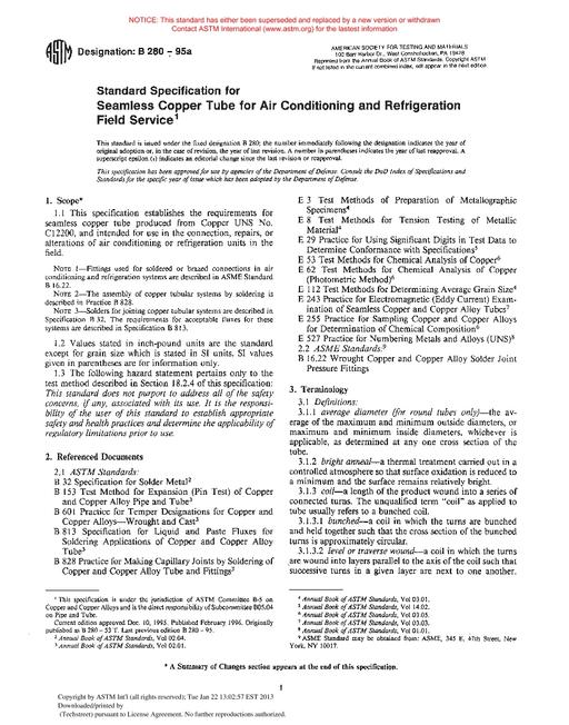 ASTM B280-95a